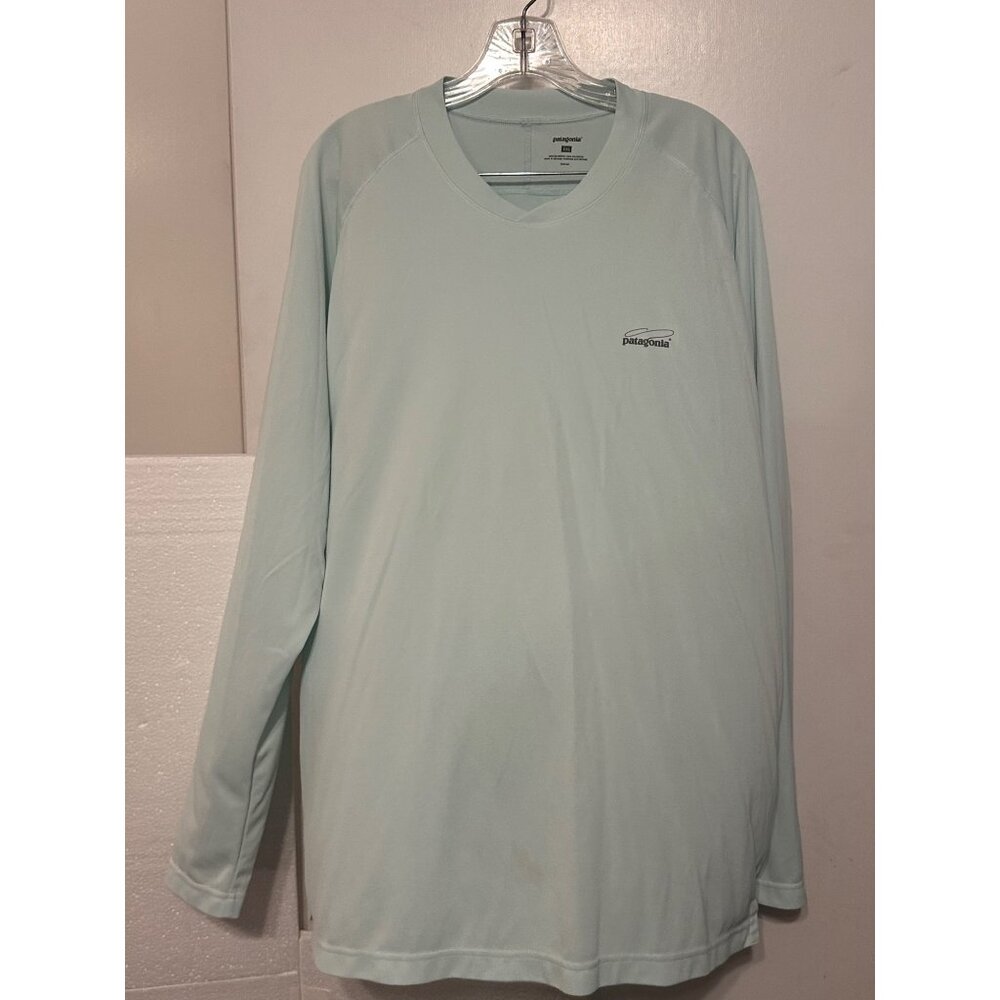 Patagonia XXL Men's Cool Blue Long Sleeve Shirt Quick Drying Ultralight